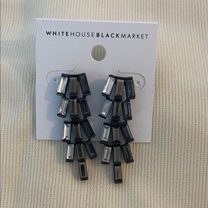White House Black Market Black and Silver Cascading Earrings